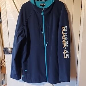Rank 45 Very Nice Navy Jacket with Teal Accents Size XL Men's.